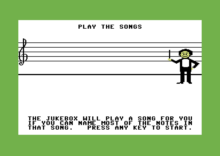 Bravo! Magic Music Series / Level 1 Commodore 64 Screenshot: Play the songs...