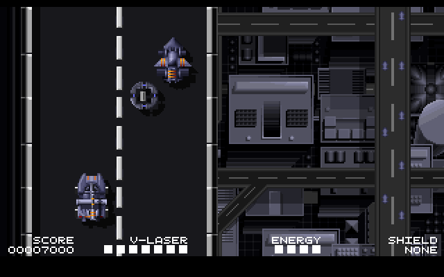 Highway Hunter IBM PC/Compatibles Screenshot: Gameplay on the first level.