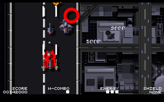 Highway Hunter IBM PC/Compatibles Screenshot: I've been hit!