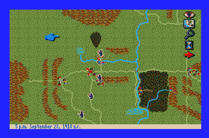 J.R.R. Tolkien's War in Middle Earth Apple IIgs Screenshot: Viewing the map.
