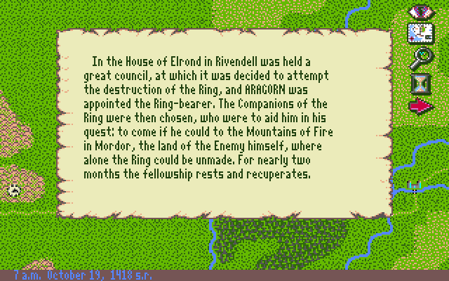 J.R.R. Tolkien's War in Middle Earth IBM PC/Compatibles Screenshot: Here's where we are at the moment...