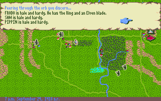 J.R.R. Tolkien's War in Middle Earth IBM PC/Compatibles Screenshot: Current status.