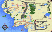 J.R.R. Tolkien's War in Middle Earth for IBM PC/Compatibles - World map; you can zoom in to different areas from here.