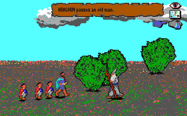 J.R.R. Tolkien's War in Middle Earth IBM PC/Compatibles Screenshot: You'll pass other characters from time to time.