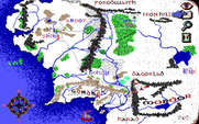 J.R.R. Tolkien's War in Middle Earth for IBM PC/Compatibles - The complete world map.