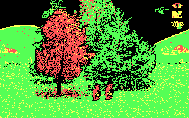 J.R.R. Tolkien's War in Middle Earth IBM PC/Compatibles Screenshot: Making our way through the forests at night.