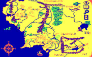 J.R.R. Tolkien's War in Middle Earth for IBM PC/Compatibles - The map view zoomed out.