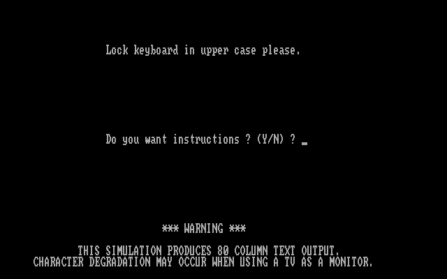 Air Traffic Controller IBM PC/Compatibles Screenshot: Do you want instructions?