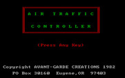 Air Traffic Controller for IBM PC/Compatibles - Title screen.