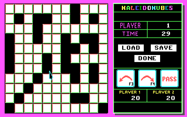 KaleidoKubes IBM PC/Compatibles Screenshot: You can also design your own game boards.