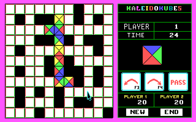 KaleidoKubes IBM PC/Compatibles Screenshot: This level is maze like.