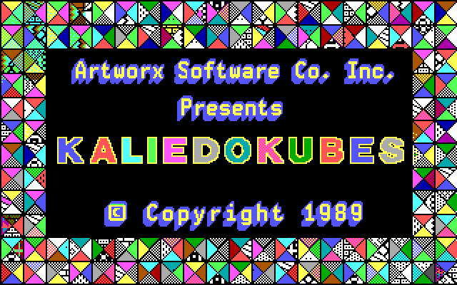 KaleidoKubes IBM PC/Compatibles Screenshot: Title screen.