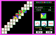 KaleidoKubes for IBM PC/Compatibles - The odd shape and few open spaces make this board challenging.