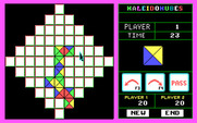 KaleidoKubes for IBM PC/Compatibles - Game boards can be different shapes, such as this diamond one.