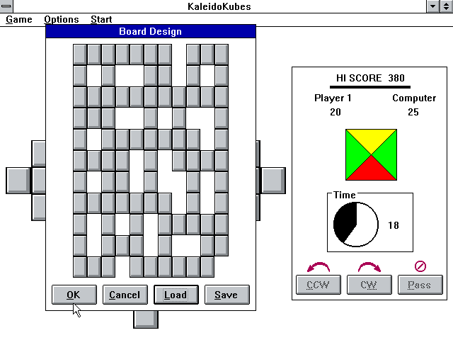 KaleidoKubes Windows 3.x Screenshot: Loading one of the game boards.