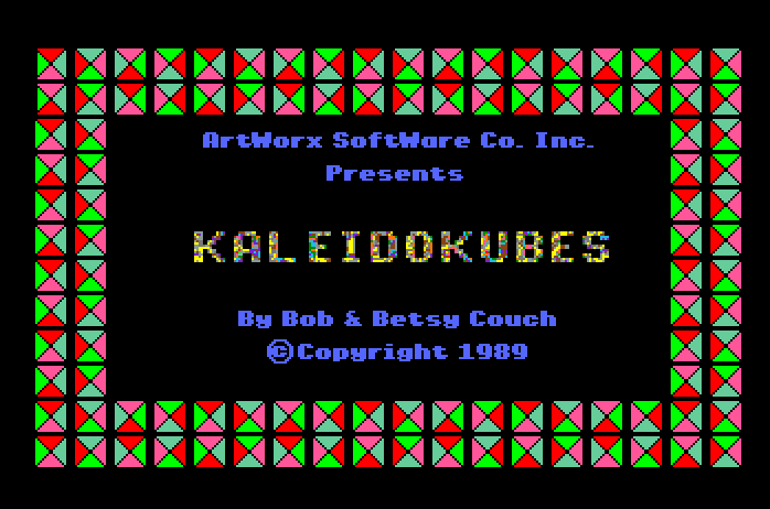 KaleidoKubes Apple IIgs Screenshot: Title screen.