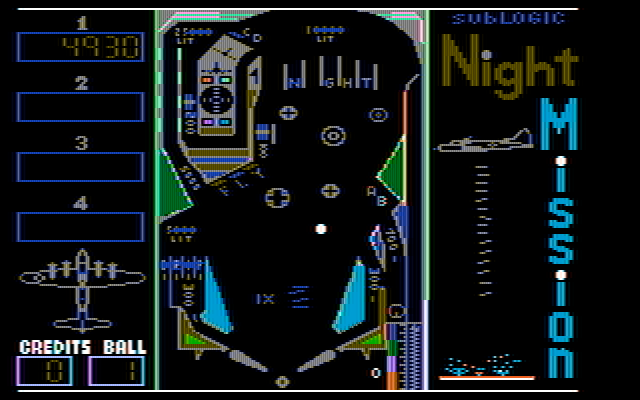 Night Mission Pinball IBM PC/Compatibles Screenshot: Pinball in progress...