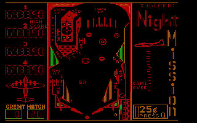 Night Mission Pinball IBM PC/Compatibles Screenshot: Game over.