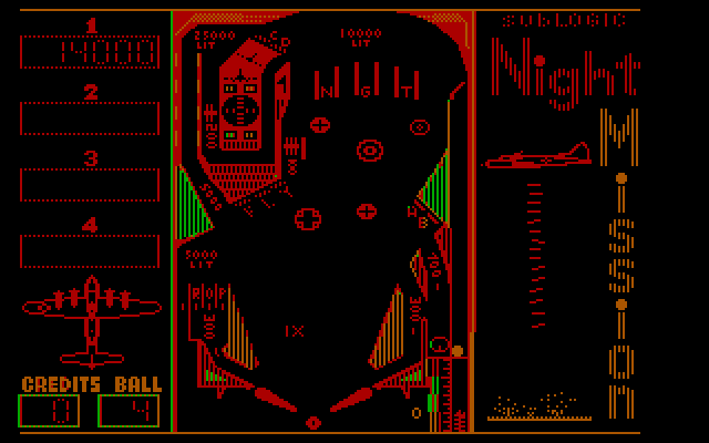 Night Mission Pinball IBM PC/Compatibles Screenshot: Press a flipper button to launch the ball...