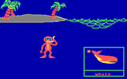 Grover's Animal Adventures for IBM PC/Compatibles - Grover swimming in the ocean.