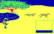 Grover's Animal Adventures for IBM PC/Compatibles - Placing some animals in the scene.