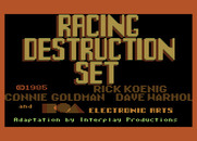 Racing Destruction Set for Atari 8-bit - Title screen.