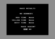 Racing Destruction Set for Atari 8-bit - Aborted the race, no winner this time...