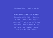 Racing Destruction Set for Atari 8-bit - Track construction menu.
