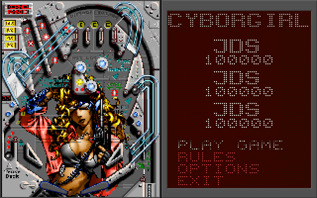 Cyborgirl IBM PC/Compatibles Screenshot: Cyborgirl main menu.