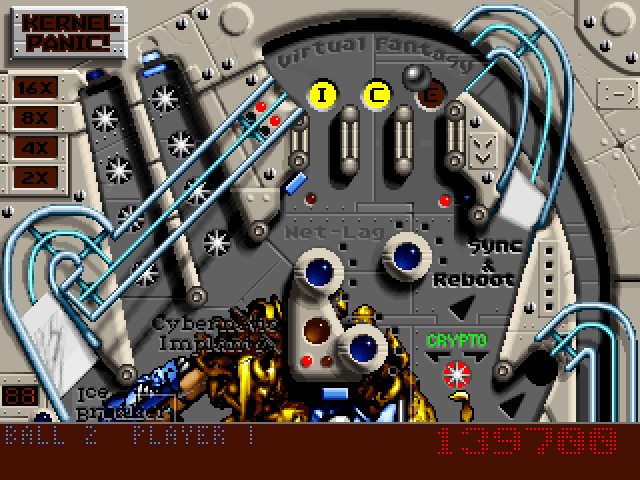 Cyborgirl IBM PC/Compatibles Screenshot: The top part of the pinball table.