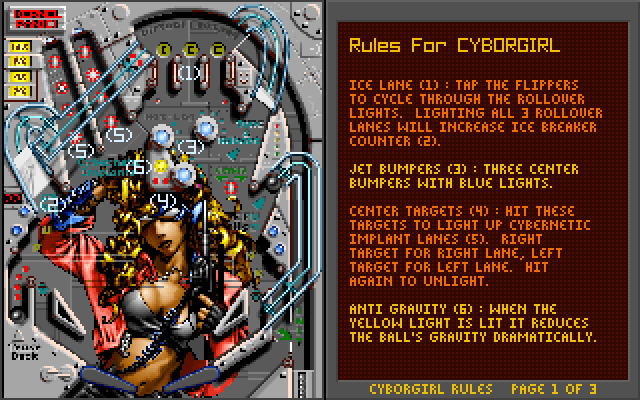Cyborgirl IBM PC/Compatibles Screenshot: Rules for Cyborgirl.