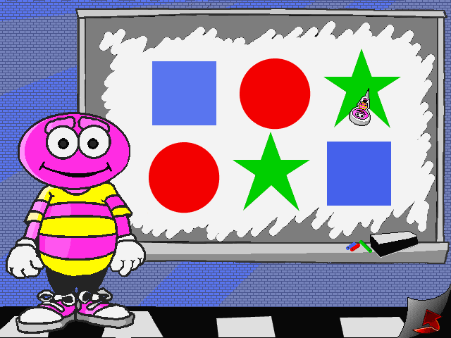 Bill Cosby's Picture Pages: Numbers and Shapes IBM PC/Compatibles Screenshot: Matching some shapes.