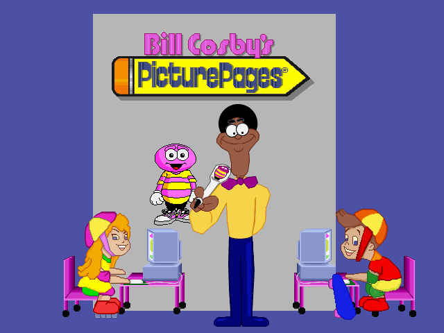 Bill Cosby's Picture Pages: Numbers and Shapes IBM PC/Compatibles Screenshot: Main title screen.