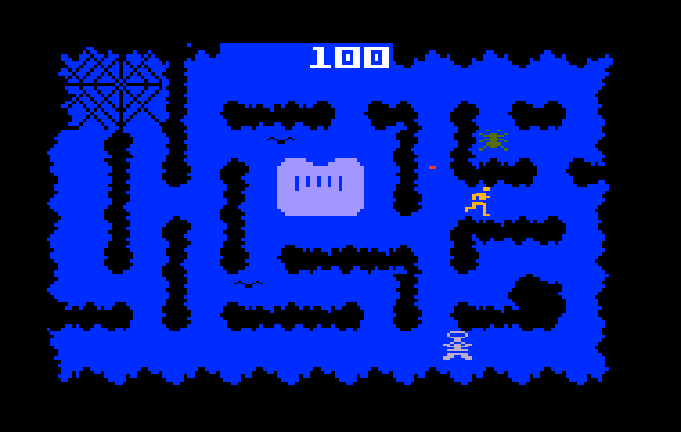Night Stalker Intellivision Screenshot: Dodging enemy fire...