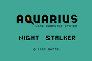 Night Stalker for Mattel Aquarius - Title screen.