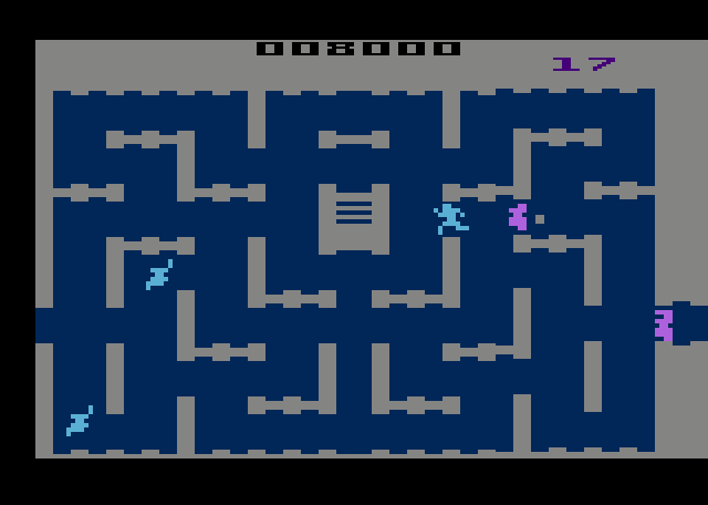 Night Stalker Atari 2600 Screenshot: I'm being chased!