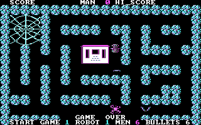Night Stalker IBM PC/Compatibles Screenshot: Game over.