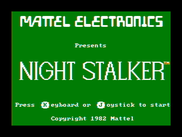 Night Stalker IBM PC/Compatibles Screenshot: Title screen.