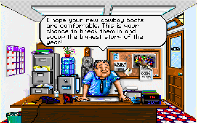 Headline Harry and The Great Paper Race IBM PC/Compatibles Screenshot: The game begins!