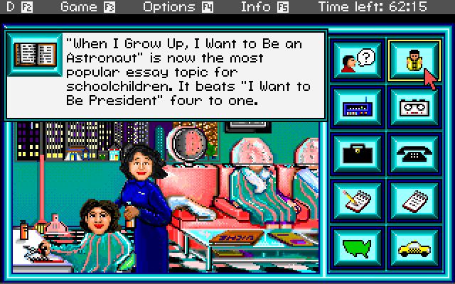 Headline Harry and The Great Paper Race IBM PC/Compatibles Screenshot: Gathering information...