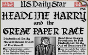 Headline Harry and The Great Paper Race for IBM PC/Compatibles - Title screen.
