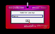 Headline Harry and The Great Paper Race for IBM PC/Compatibles - Fill out your name on the press pass.