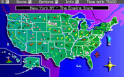 Headline Harry and The Great Paper Race for IBM PC/Compatibles - Select a destination to fly to.