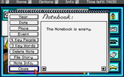 Headline Harry and The Great Paper Race for IBM PC/Compatibles - You can keep track of things in your notebook.