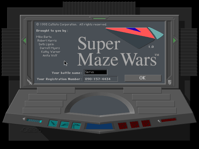 Super Maze Wars Macintosh Screenshot: Game information screen.