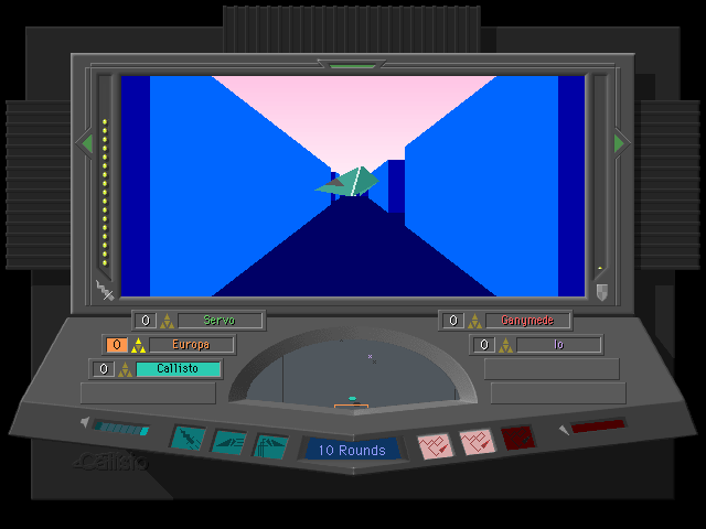 Super Maze Wars Macintosh Screenshot: One of my opponents turns and attempts to escape...