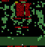 Millipede for Arcade - Game over.