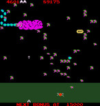 Millipede for Arcade - Shoot the DDT to try to blow up the millipede.