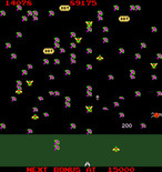 Millipede for Arcade - On to the next level...numerous bugs create many more mushrooms!