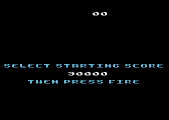 Millipede Atari 8-bit Screenshot: Select starting score...